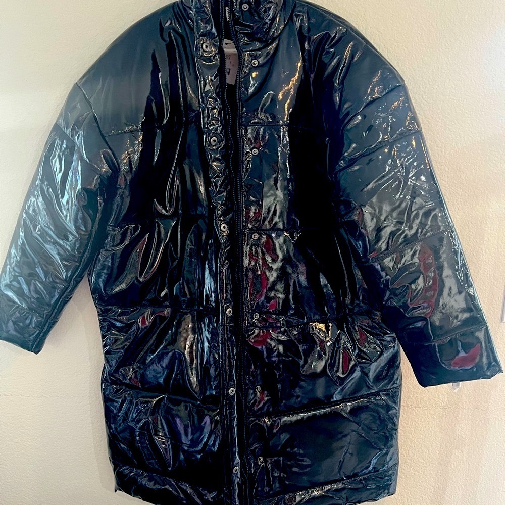 NWT Lita by Ciara Puffer Coat, Leather, Retail $798, Large, Limited - Picture 2 of 6